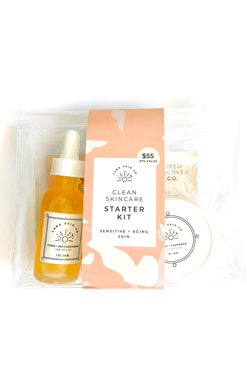Clean Skincare Starter Kit: Sensitive + Aging - Lark Skin Co. 